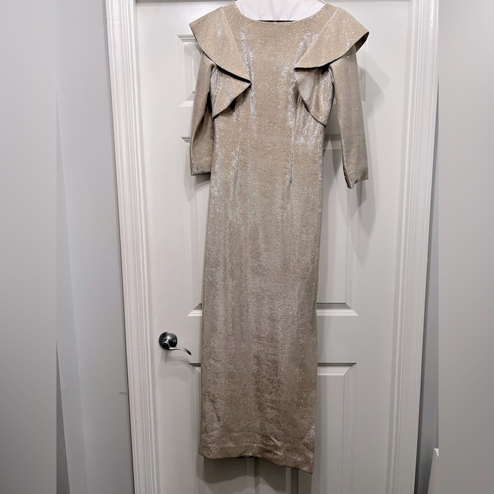 Teri John Light Gold Maxi Dress